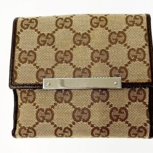 Gucci GG Monogram Brown Bi-fold Wallet